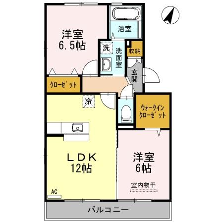 高松市香西南町のアパートの間取り