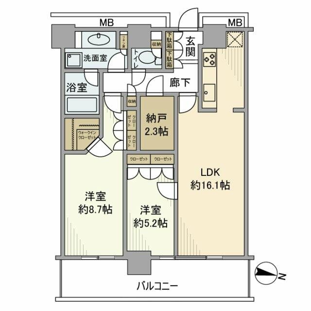 リエトコート武蔵小杉イーストタワーの間取り