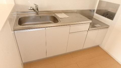 キッチン　2口（グリル付)ガスコンロが置ける流し台♪