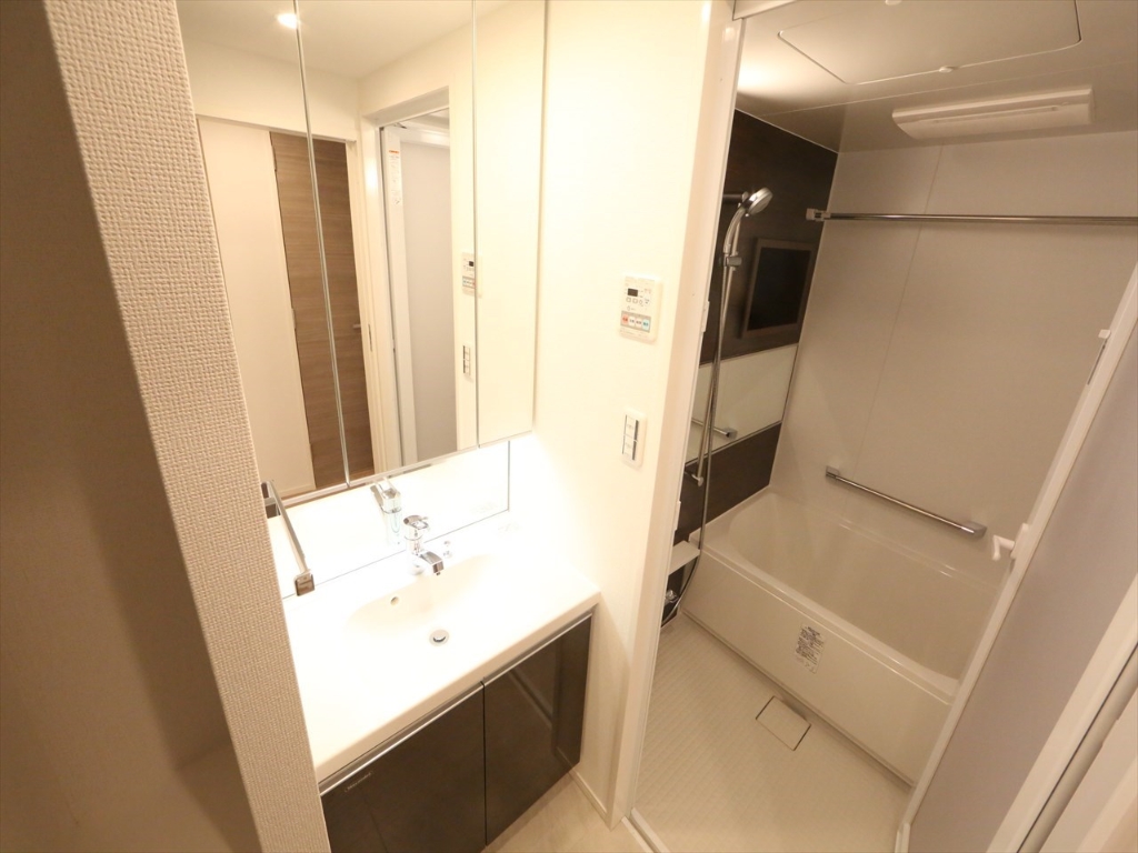 洗面設備　脱衣所　独立洗面台（シャンプードレッサー付）