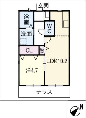 近鉄名古屋線 津新町駅 徒歩4分 2階建 築20年の間取り写真