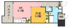 地下鉄空港線 博多駅 徒歩12分 15階建 築13年の間取り写真