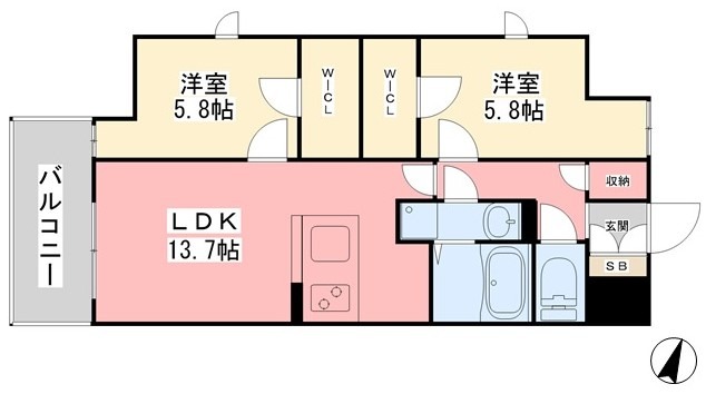 ルミナス勝山東の間取り写真