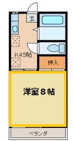 宇都宮市清住のアパートの間取り