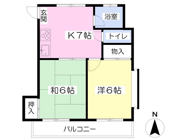 松山市南久米町のマンションの間取り