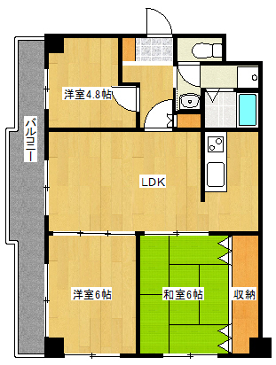 ユニーブル六甲　南棟の間取り