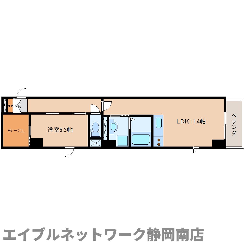 静岡市駿河区南町のマンションの間取り