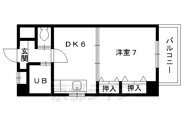 京都市右京区梅津東構口町のマンションの間取り