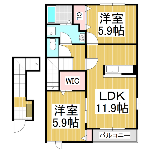 伊那市美篶のアパートの間取り