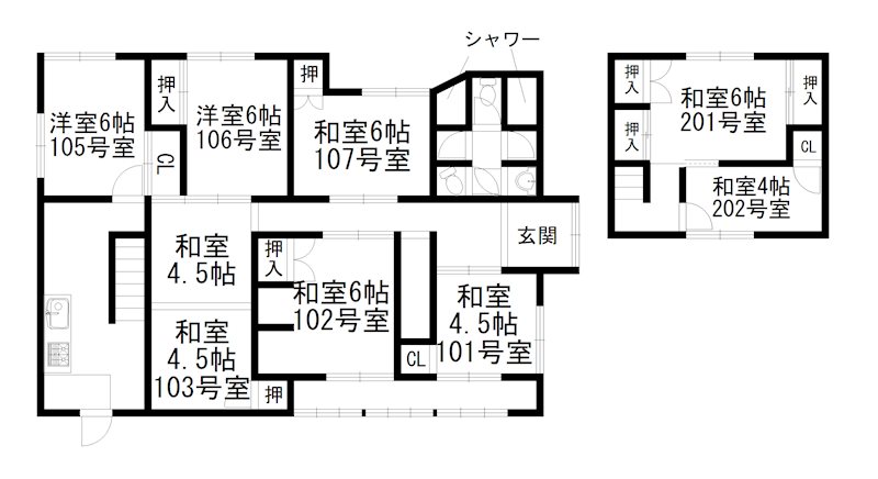 宇治ハウスの間取り