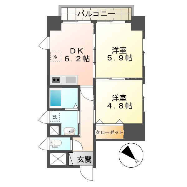 長崎市万屋町のマンションの間取り