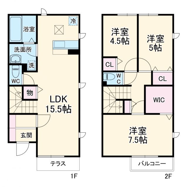 藤沢市辻堂元町のアパートの間取り