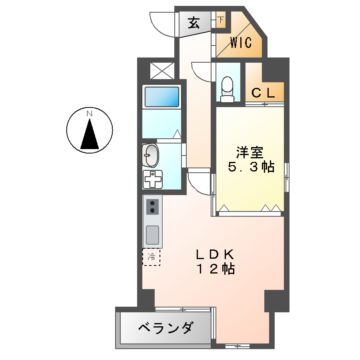 【名古屋市熱田区波寄町のマンションの間取り】