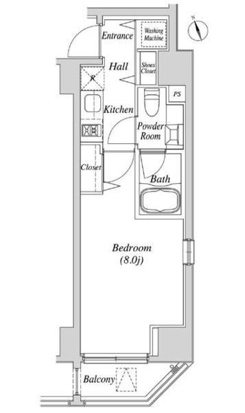 港区新橋のマンションの間取り