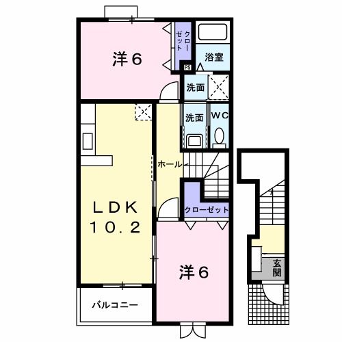 三条市塚野目のアパートの間取り