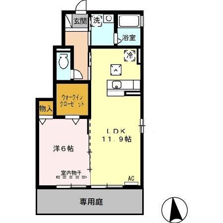 羽島郡岐南町若宮地のアパートの間取り