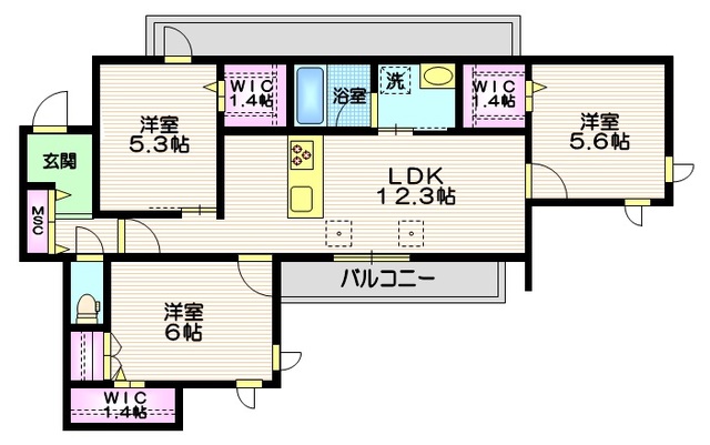 世田谷区深沢のマンションの間取り