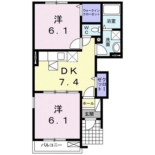 【伊予市米湊のアパートの間取り】