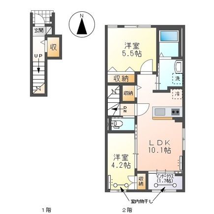 津島市唐臼町のアパートの間取り