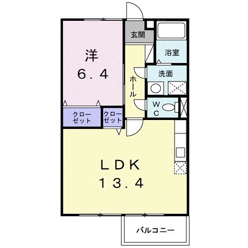 橋本市隅田町河瀬のアパートの間取り