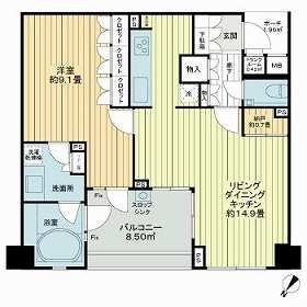 川崎市高津区末長のマンションの間取り