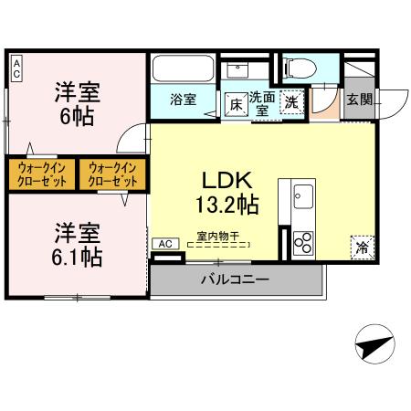 福山市川口町のアパートの間取り