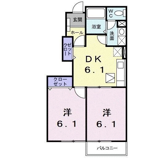 常滑市明和町のアパートの間取り