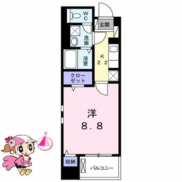 徳島市国府町府中のマンションの間取り