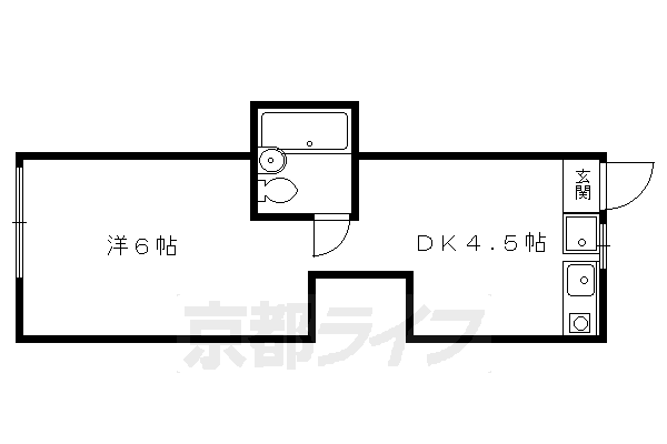 京都市左京区上高野三宅町のアパートの間取り