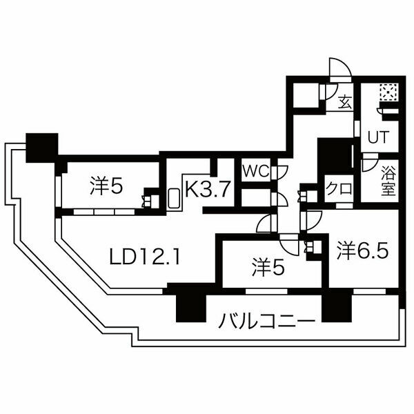 プラウドタワー名古屋錦の間取り