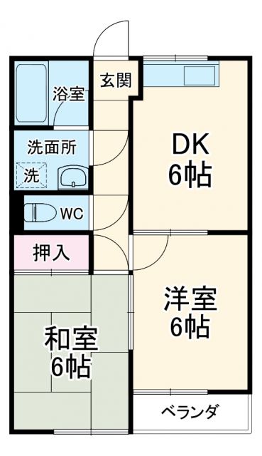 長久手市蟹原のアパートの間取り