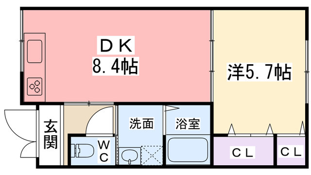 北葛城郡広陵町みささぎ台のアパートの間取り