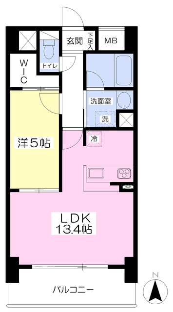 松山市中一万町のマンションの間取り