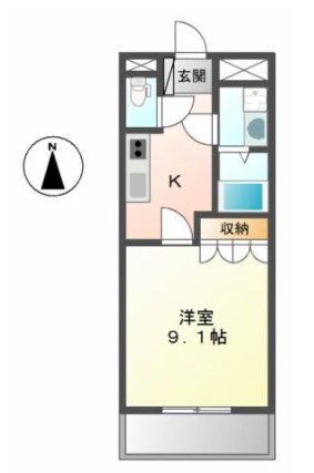 姫路市飾磨区上野田のアパートの間取り