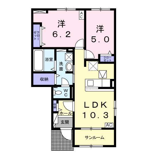 プルメリア２１の間取り