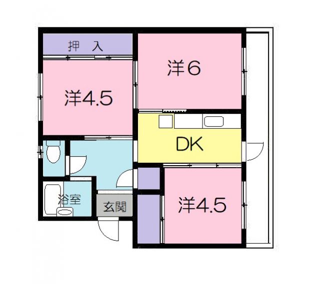 ヴィラナリー三原４号館の間取り