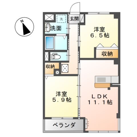 【伊勢原市下糟屋のマンションの間取り】