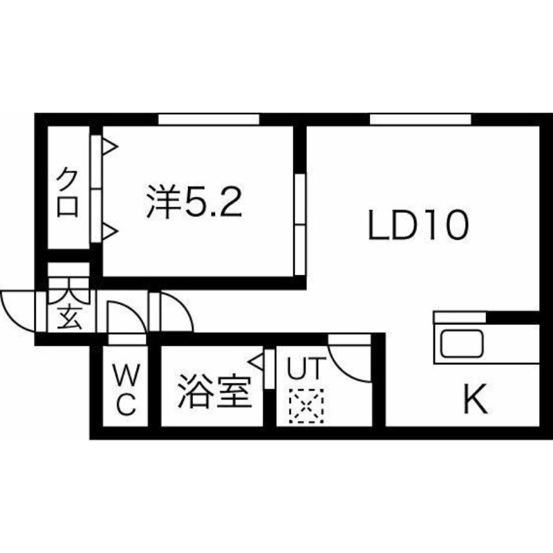 札幌市東区本町二条のアパートの間取り