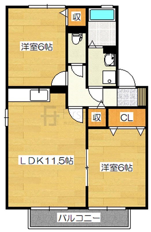 オガール観世　Ｂ棟の間取り