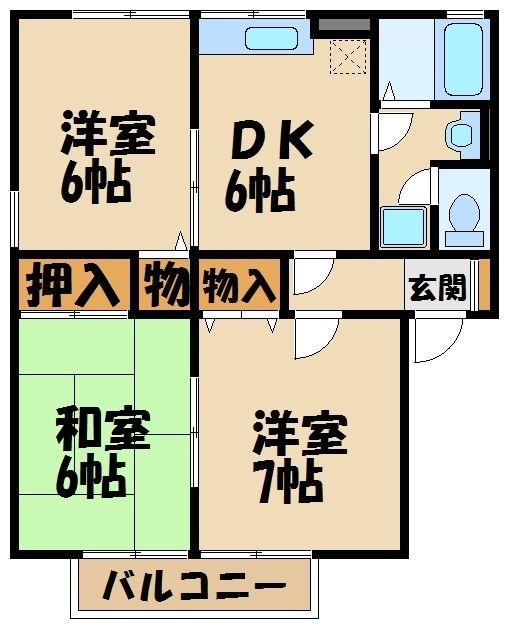 入間市東町のアパートの間取り