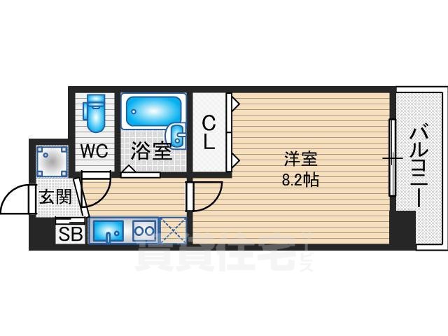 京都市上京区大文字町のマンションの間取り