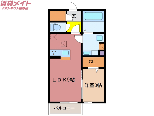 三重郡菰野町大字潤田のアパートの間取り