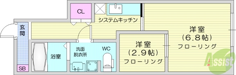 メリディアン・ナオミの間取り