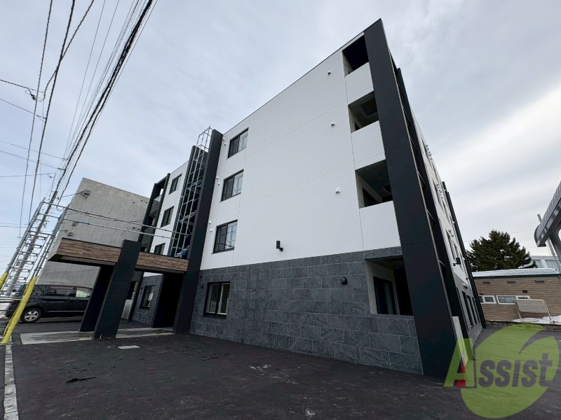 建物外観　外観予想パース　札幌市豊平区月寒西「仮）月寒西１－９ＭＳ」