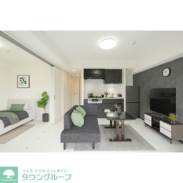居室・リビング　家具・調度品等はCG加工です。実際の賃貸住居には含まれませ…
