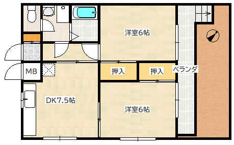 ＪＲ可部線 安芸長束駅 徒歩7分 4階建 築35年の間取り写真