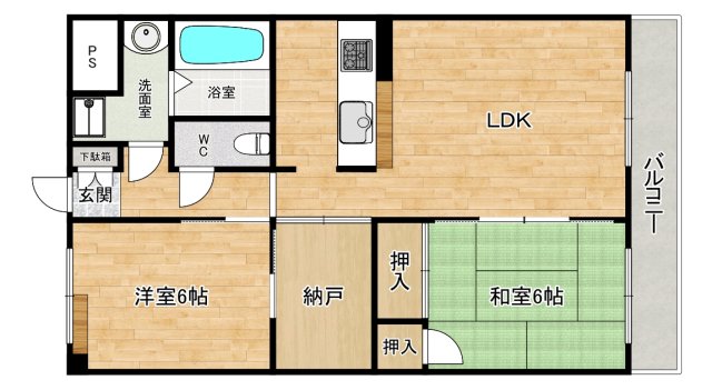 レインボー甲東の間取り写真
