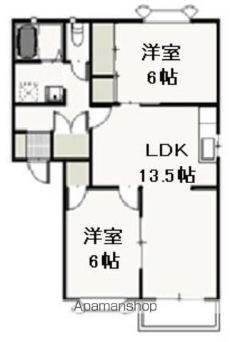 ＪＲ山陽本線 西川原駅 徒歩8分 2階建 築32年の間取り写真