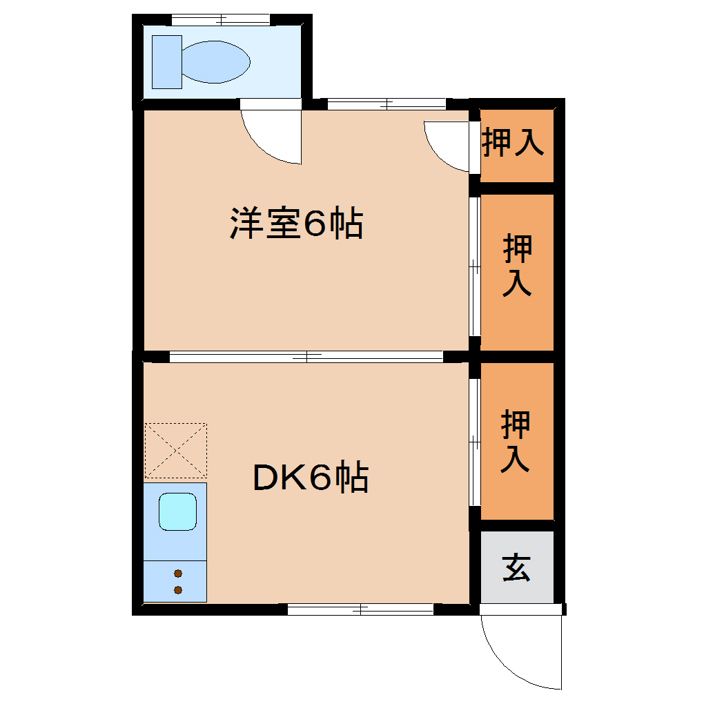 阿蘇市三久保のアパートの間取り