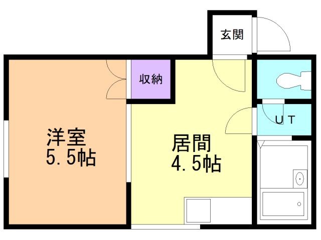 函館市千歳町のアパートの間取り